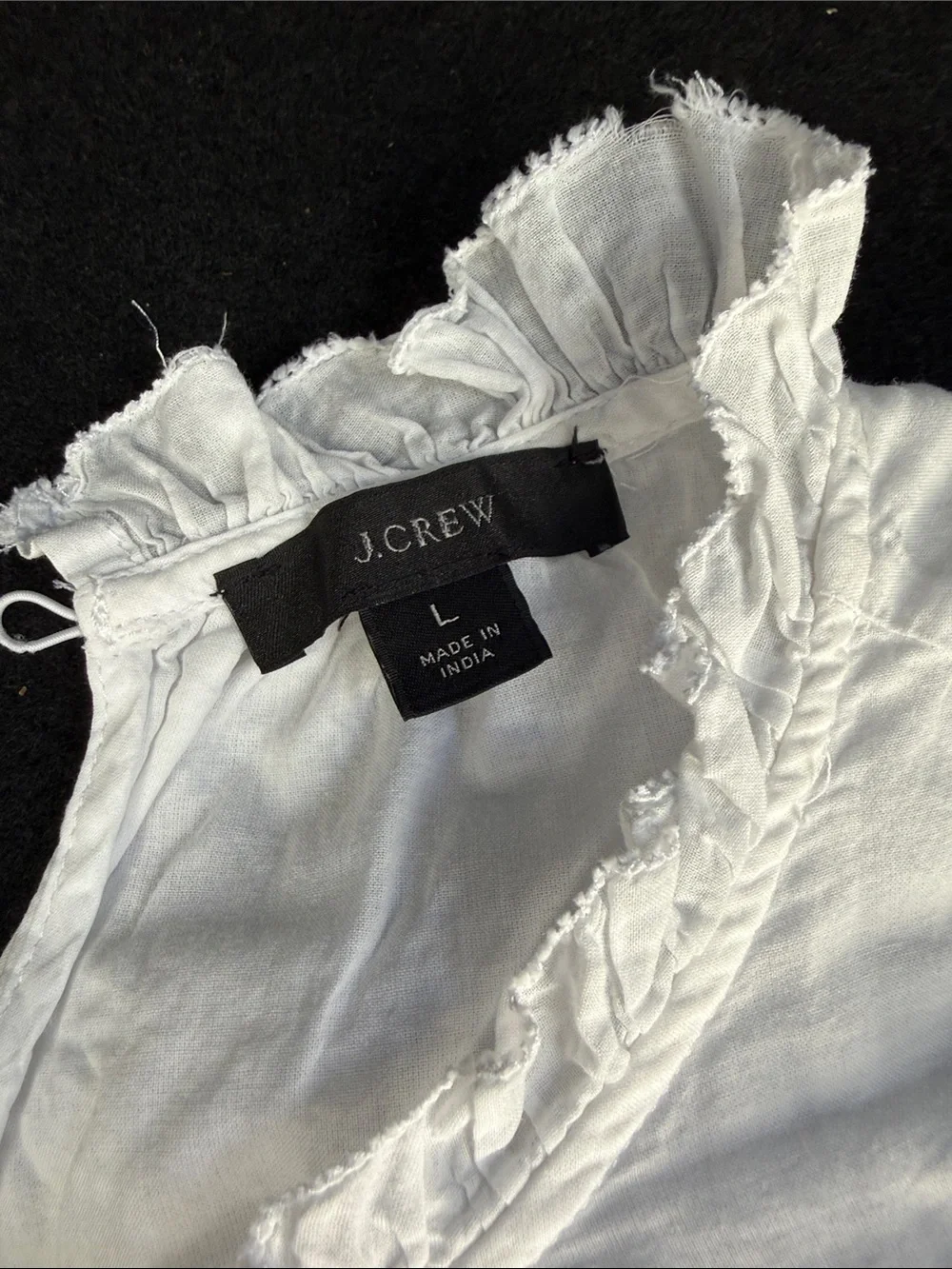 J. Crew White Lace-Trim Peasant Blouse for women